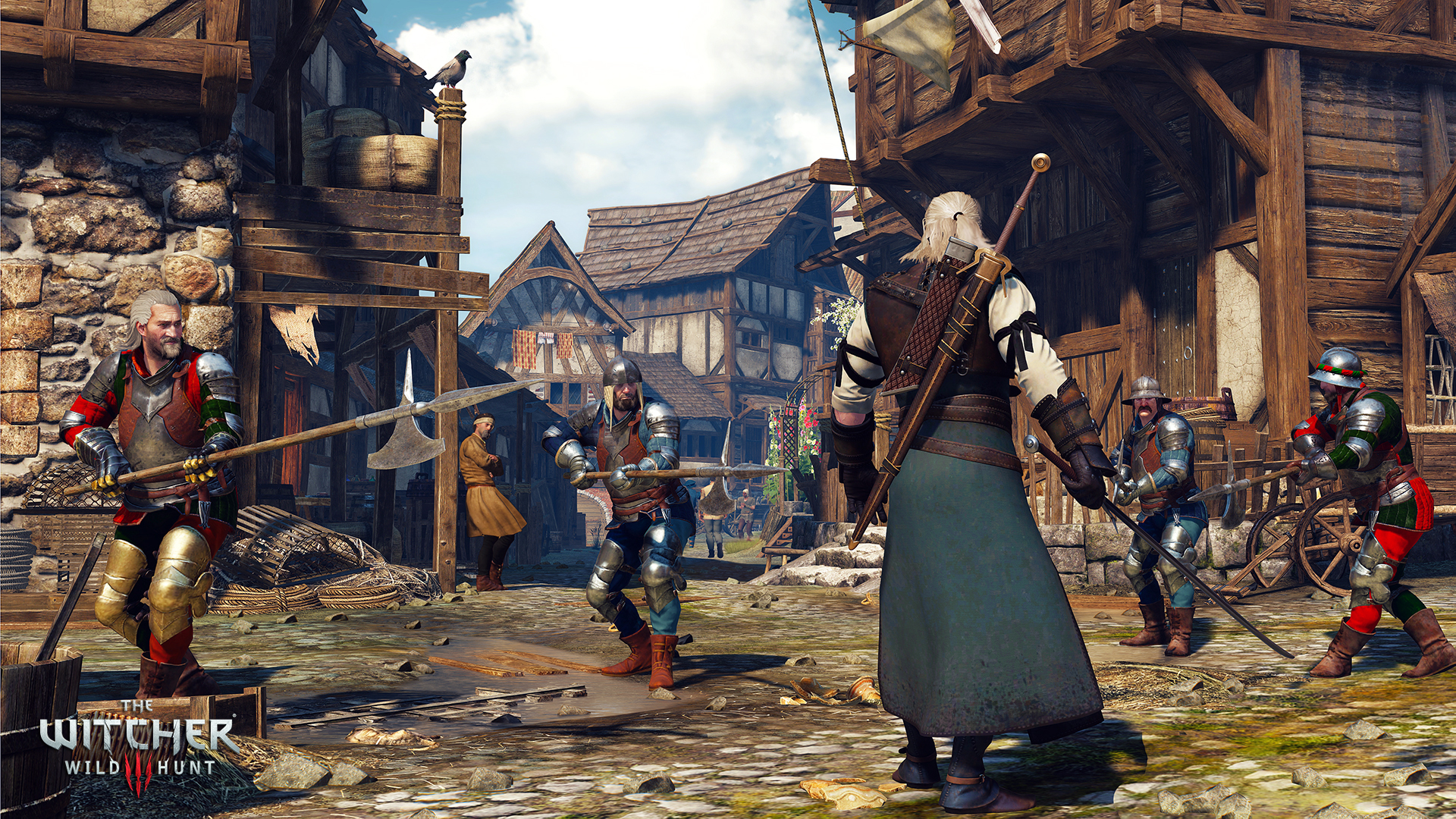 Geralt affrontant des soldats