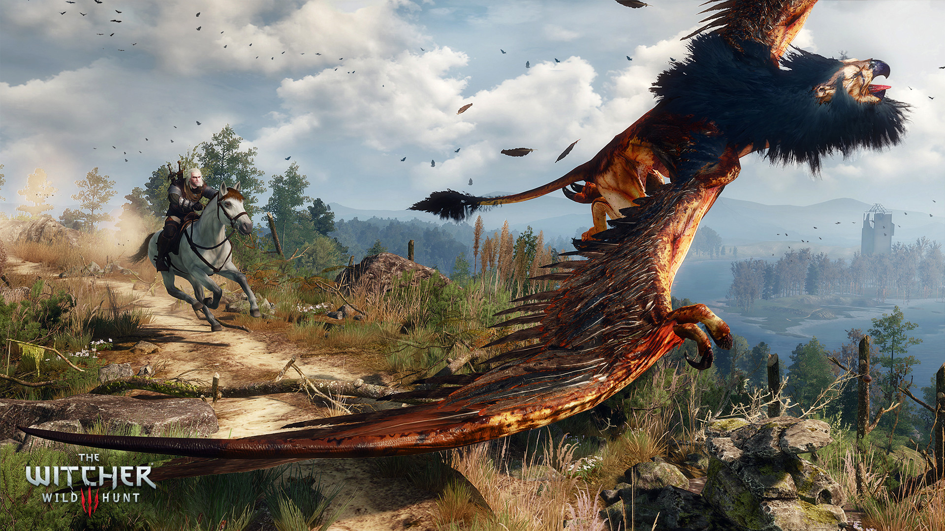 Geralt affrontant un griffon