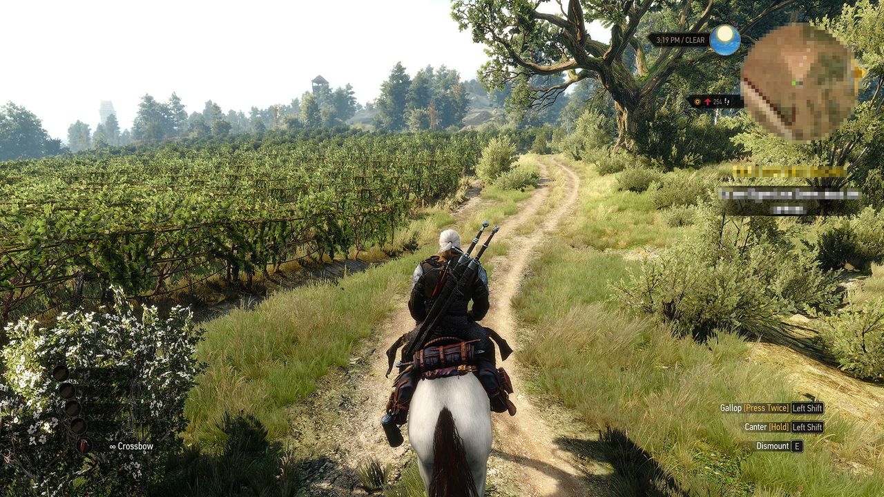 Geralt parcourant la campagne a cheval